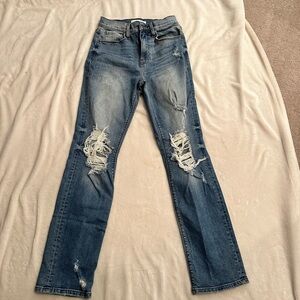 Distressed Blue Jeans